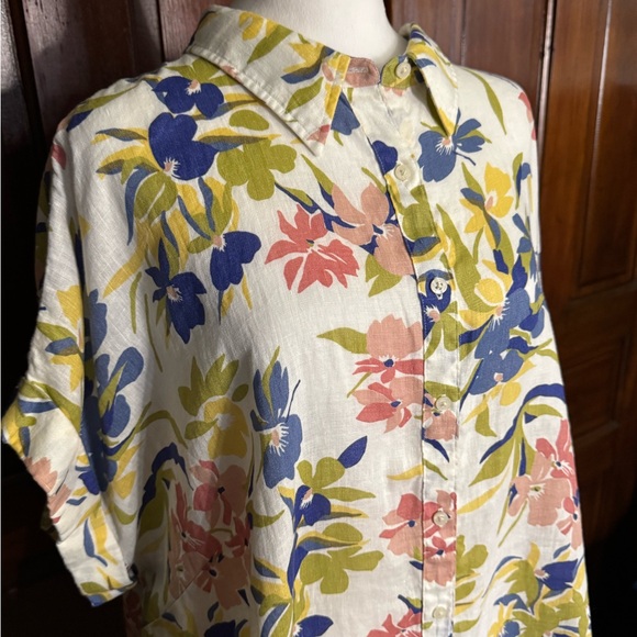 Lauren Ralph Lauren 100% Linen Relaxed Fit Floral Short Sleeve Shirt Size 3X - Picture 3 of 13